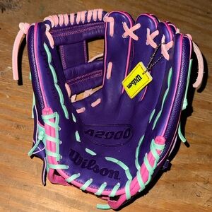 Wilson A2000 11.5" DP15 Infield Baseball Glove Pedroia Fit - Purple Seafoam Pink
